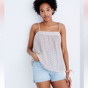 NWT Madewell Stitched Swing Tank Top in Bright Buds Sz 6